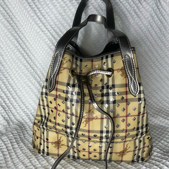 Burberry Drawstring Haymarket Calf Leather bag - Picture 1 of 7